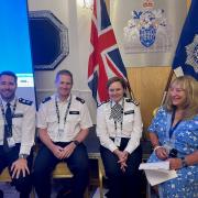 East Area Commander Stuart Bell, Supt Hutchison, AC Rolfe and IAG chair Eileen Gilbey at the event