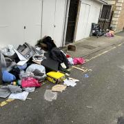 Rubbish dumped in Moss Lane, Romford
