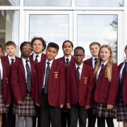 Group of year 7 students at The Brittons Academy in Rainham