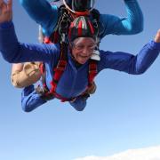Hilary Oxley during her skydive