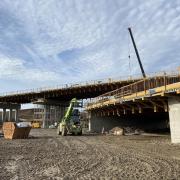 The final beam lift at Duckwood Bridge is the largest of the M25 junction 28 project
