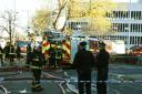 Fire crews at the scene of a fire in Adelaide Road in Ilford