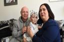 Michael Hook and Nicola Caton with their daughter, two-year-old Isla Caton who has been diagnosed with neuroblastoma cancer