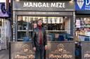 Director Remzi Erdogan outside the Romford restaurant, Mangal Meze