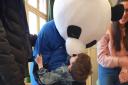 Jeremy the panda visited children at the charity fundraiser. Picture: Zoe Robinson