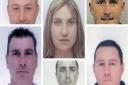 Jailed: Gang stole more than £2.4m in VAT payments. Clockwise from top left: Michael Myatt, Susanne Green, Michael Perry, Arthur Lee, Daniel Weidner, Stephen Maish. Photo: Met Police