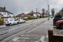 A street in Romford outside Donald Hamilton's home was covered with hail