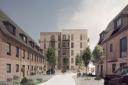 CGI image of the view from the entrance to the Romford development, where Bellway will provide 96 new homes
