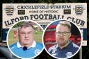 A row has erupted between Barkingside FC chairman Jimmy Flanaghan (left) and Ilford FC chairman Adam Peek (right) over Barkingside's right to play at Cricklefields Stadium
