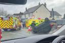 Emergency services were called to the crash in London Road