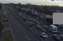 Queues building on the A127 as a result of a crash near Gallows Corner in Romford