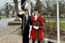 Mayor of Brentwood Gareth Barrett and Royal British Legion’s town standard-bearer Jonathan Steer