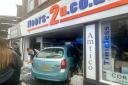 A car crashed into a flooring shop in Romford