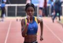 Stephanie Okoro in track action earlier this season