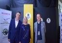 Cllr Christine Vickery and husband Tom (l) on the red carpet with festival director Spencer Hawken (l)
