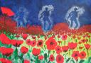 The painting produced by Broadford Primary School pupils to commemorate the centenary of the First World War