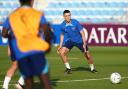 Phil Foden during an England training session at the World Cup