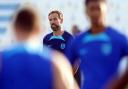 England boss Gareth Southgate looks on during a training session ahead of their World Cup clash with Senegal