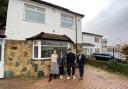 From left to right: Katrina Hindley (National Housing Group), Chandni Bhogal (Lotus), Gurpaal Judge (Lotus chief executive) and Ade Oloko (housing manager) outside one of the properties