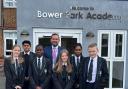 Bower Park Academy's new principal Eddie Aylett with pupils