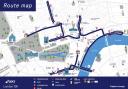 A map of the ASICS London 10k route. Image: LimeLight Sports Club