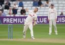 Jamie Porter in bowling action for Essex
