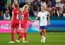 Rachel Daly celebrates England's win over Denmark