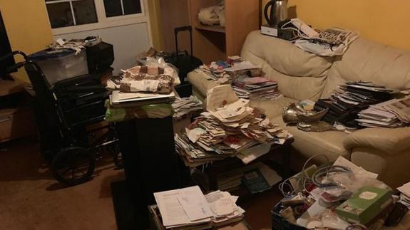Romford Recorder: A photograph of the cluttered conditions inside Mrs Wolff's home prior to the fire Romford Recorder: A photograph of the cluttered conditions inside Mrs Wolff's home prior to the fire