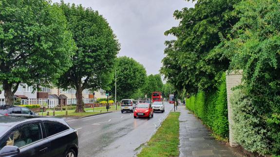 Romford Recorder: Looking up Rush Green Road, in the direction of Wood Lane Romford Recorder: Looking up Rush Green Road, in the direction of Wood Lane