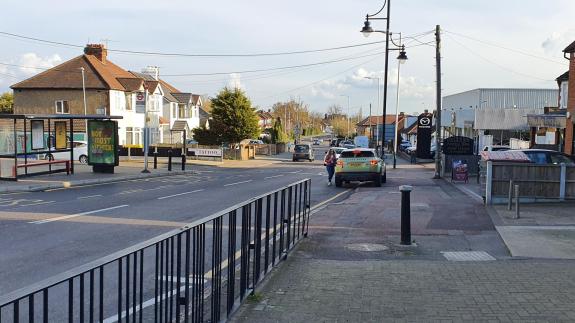 Romford Recorder: Looking down the B174, away from the roundabout on Collier Row Road Romford Recorder: Looking down the B174, away from the roundabout on Collier Row Road