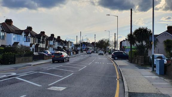 Romford Recorder: Looking down Chase Cross Road towards the roundabout Romford Recorder: Looking down Chase Cross Road towards the roundabout