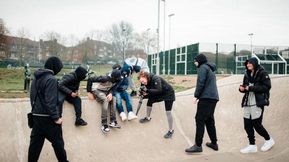 Romford Recorder: Carly Brown shows the group the footage she has filmed. Romford Recorder: Carly Brown shows the group the footage she has filmed.
