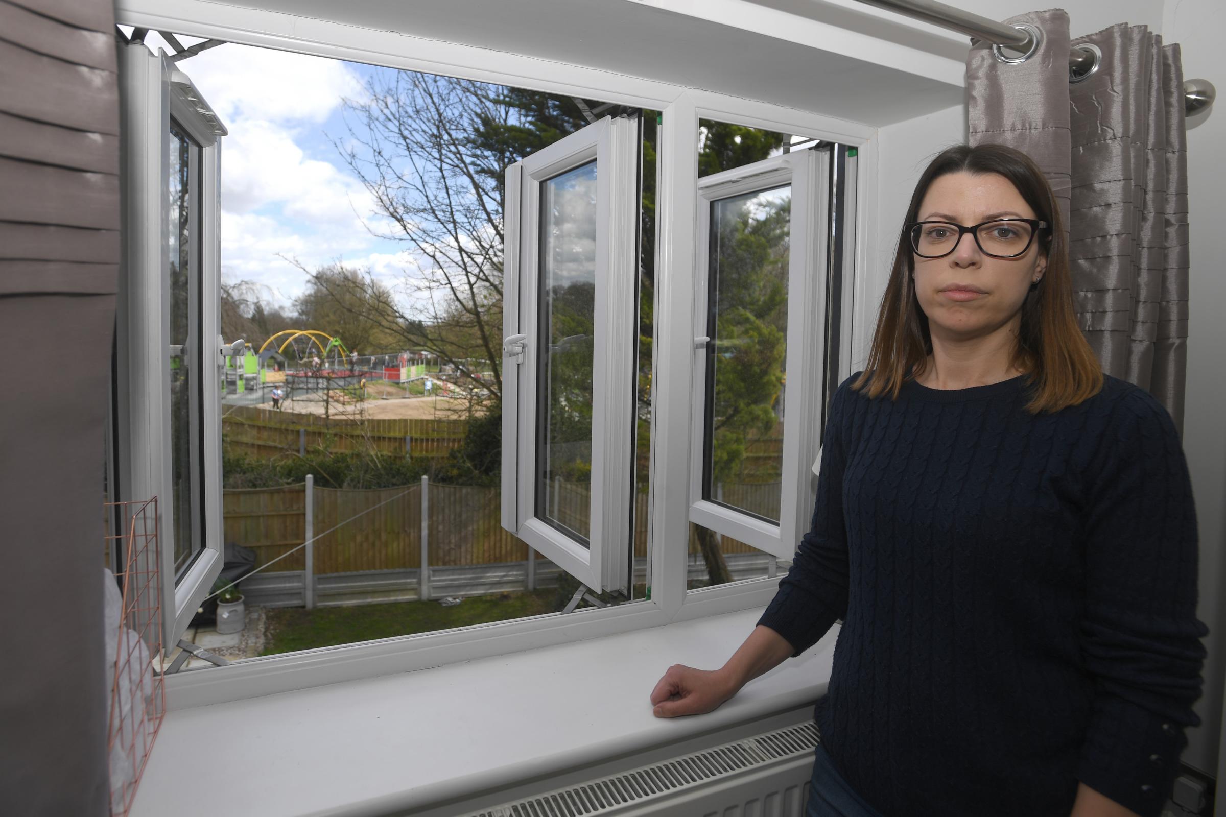 Leah Flack and her family are annoyed about anti-social behaviour fromadults drinking and swearing in a play area behind their back garden in Hartswood Road, Brentwood..