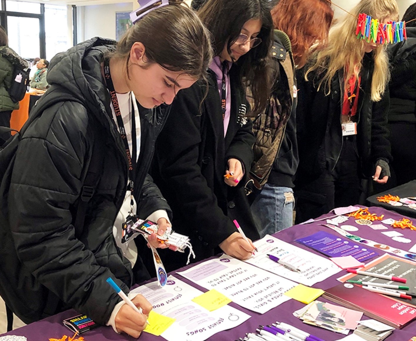 Students becoming aware of violence and abuse to women