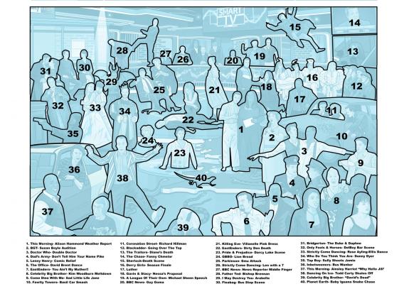Romford Recorder: Artist Bill McConkey has created an illustration which combines some of the best 40 scenes into one striking image. (Bill McConkey) Romford Recorder: Artist Bill McConkey has created an illustration which combines some of the best 40 scenes into one striking image. (Bill McConkey)