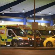 Ambulances outside Queen's Hospital in Romford, where critical care beds are full and Covid cases are rising
