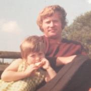 Jodi Bushe aged six with her father, Timothy Wigmore.