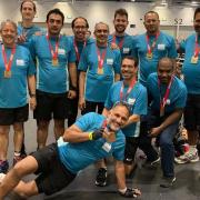 A team of BHRUT doctors after completing the London Triathlon for charity