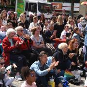 The crowd enjoying the stage performances in Romford Market on Saturday, June 4
