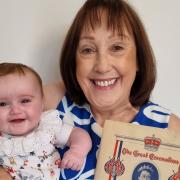 Sandra Morrison and her granddaughter, Tilly Hart. Tilly's mother, Katherine Hart, says she will be the youngest baby on their Hornchurch street for the Platinum Jubilee