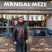 Director Remzi Erdogan outside the Romford restaurant, Mangal Meze
