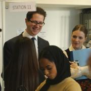 Minister for Skills Alex Burghart visited Falltricks Hairdressing Academy and spoke with trainees