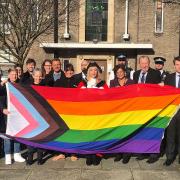 The Progress Pride flag was raised outside Havering Town Hall in Romford to mark the start of LGBT+ History Month 2022
