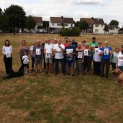 Local residents campaigning against proposed housing development on the Dovers Farm Estate village green.