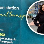 Buyer Cleo Caldicott (inset) said she was 'appalled' that adverts remained up around the Beam Park development, promoting 'a new train station'