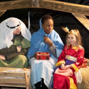 The event featured a live nativity