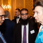 Learning Resource Network chief executive Muhammad Zohaib Tariq (centre) and Anne, Princess Royal (right).