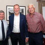 From left to right: Peter Sanders, Paul Beresford and former West Ham player Sir Trevor Brooking who joined the golf day as an ambassador for Saint Francis Hospice. Photographer: Richard Barker.