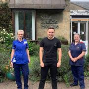 New ambassador Jack Sullivan pictured with the medical team at Saint Francis Hospice.