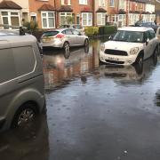 Flooding in Douglas Road, Hornchurch, on Friday June 25th as 